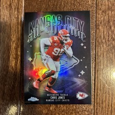 Topps Chrome Chris Jones ACT-17 Kansas City Chiefs All-Chrome Refractor Insert