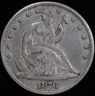 1876 Seated Liberty Half Dollar $0.50 Philadelphia 90% Silver US Coin