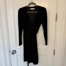 LOFT Black Stretchy Long Sleeve Wrap Dress Medium