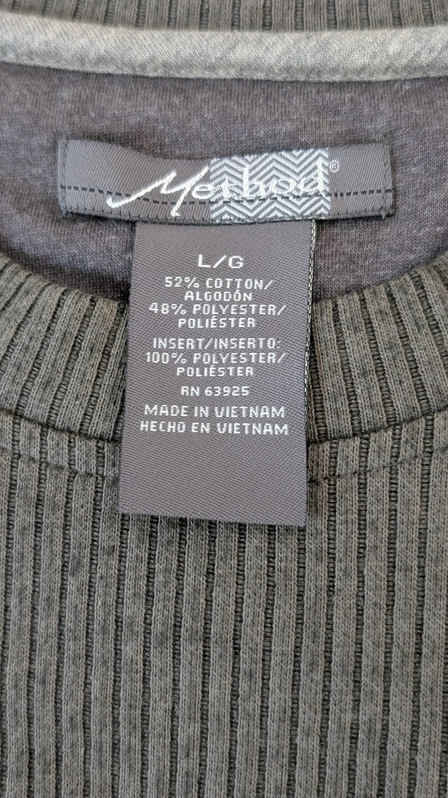 Method Men’s Large Ribbed Pullover Sweatshirt Gra… - image 4