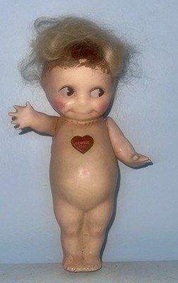 Kewpie Rose O'Neill Jointed Arms Real Blonde Hair July 22 1913 No Clothes Damage