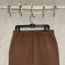 Abercrombie Fitch Joggers Men L Long Brown Soft AF Essentials Fleece Sweatpant