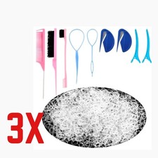 3x 79style 1000pcs Mini Rubber Bands Black W/ Styling Hair Tools.... 260