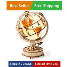 3D Wooden Puzzle for Adults- Luminous Globe ST003 - Wooden 3D Puzzles for Adu...