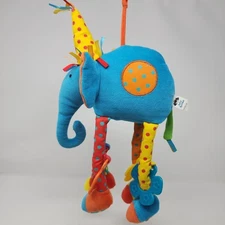 Jellycat Jelly Kitten Stuffed Plush Hoopy Loopy Party Elephant Toy Chime 13"