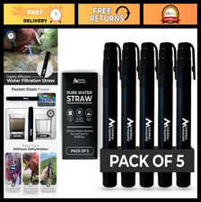 Portable Water Filter Straw - 264 Gallon Filtration for Camping, Hiking, Travel