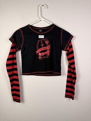 The Grave Girls Emo Crop Top Long Sleeve Goth Sz s