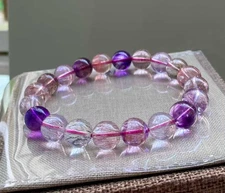 Natural Super Rare Seven Lepidocrocite Melody Stone Beads Bracelet 10mm AAAA