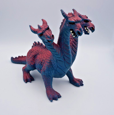 Dreiköpfiger Drache von Chitech Bootleg 1984 Monster Chimäre Vintage
