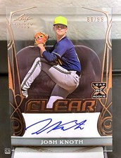 Josh Knoth 2023 Leaf Trinity Baseball Clear Auto /99 RC Brewers