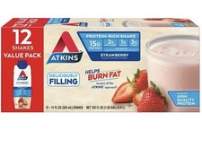 Atkins Keto Protein Shake, Strawberry, 15g Pr...