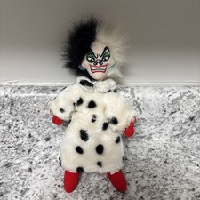 Vintage Disney Store 101 Dalmatians Cruella Deville Bean Bag Plush Doll 9"