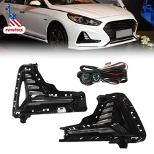 For Hyundai Sonata Left + Right Front Bumper Fog Lights LED DRL Lamps 2018-2019