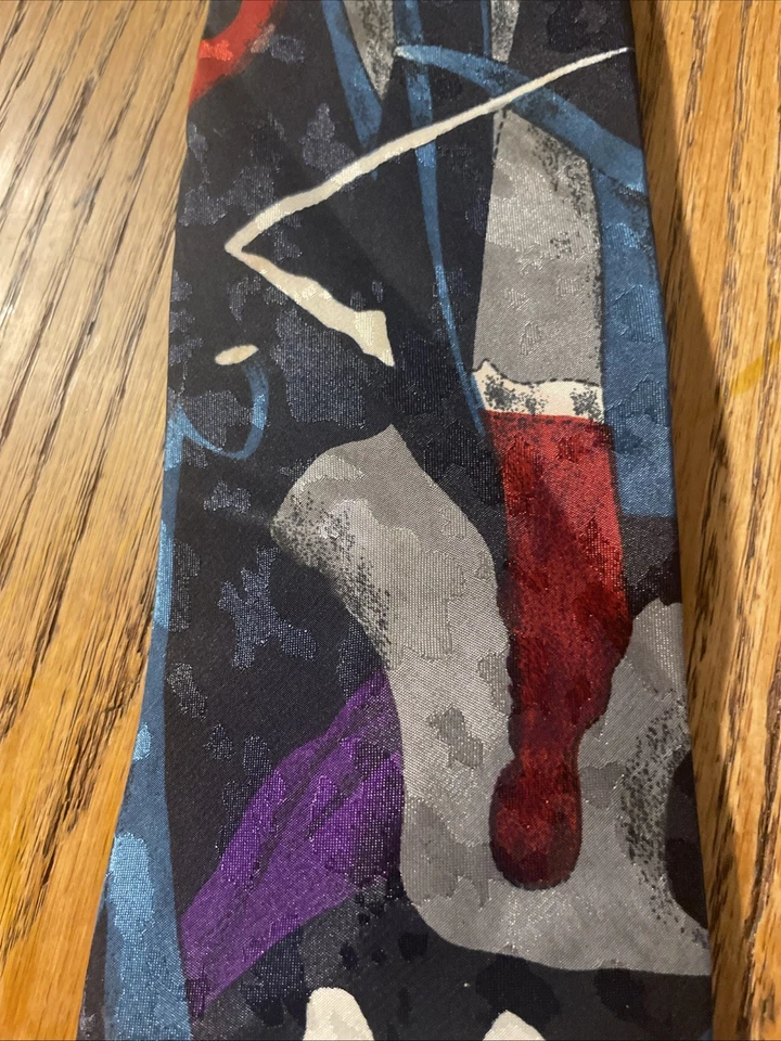 Corbata abstracta vintage usada en excelente estado Elements para hombre hecha en EE. UU. Foto 4 de 4