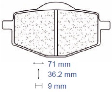 BREMSBELÄGE PADS CARBON LORRAINE HINTEN YAMAHA 400 ARTESIA 1991 ->