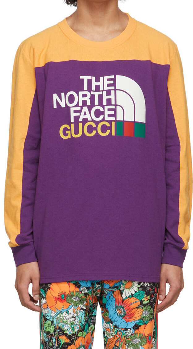 Men's The North Face X Gucci Purple Cotton Logo T-Shirt M image 2