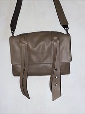 Al Saints New Leather Mushroom Brown Bag Detachable Strap Bnwot