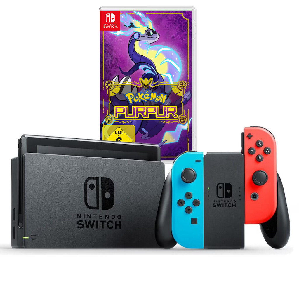 Nintendo Switch - Console #Blu Neon/Rosso Neon + Dock + Pokémon Viola