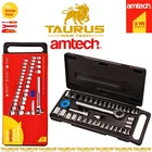 40 x AMTECH 1/4" | 3/8" Socket Driver Set Metric Imperial Ratchet Bolts Spark UK