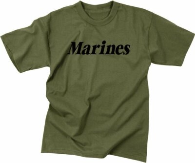 Olive Drab MARINES Physical Training T-Shirt USMC Official Workout PT Tee