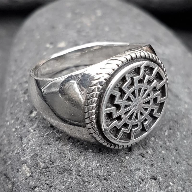 Schwarze Sonne Ring aus 925 Sterling Silber - Bild 4 von 4