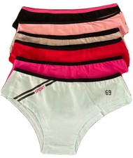 New women 6 pcs lots l sports print cotton bikinis underwear panties-M,L,xl