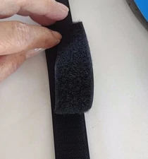 Sew on hook and loop FASTENER TAPE 1 inch (25.4mm) wide black by the yard. 