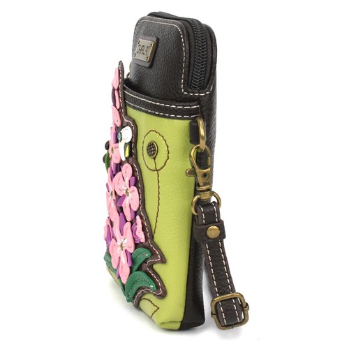 NEW CHALA GREEN PINK FIREWEED FLOWER CELL PHONE CROSSBODY PURSE ADJ STRAP BEE - Picture 3 of 5