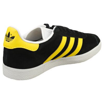 adidas Gazelle Mens Casual Trainers in Black Yellow | eBay