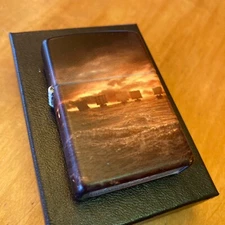 Zippo 03608 Viking Raiding Party Boats Ocean Waves 540 Lighter + FLINT PACK