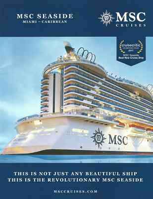 MSC..Cruises   2017 Brochure  ... Miami  Caribbean    MSC SEASIDE