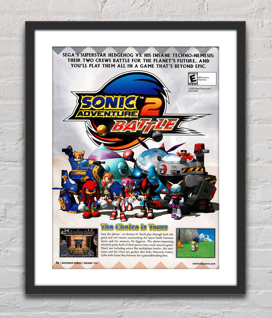 Sonic Adventure 2 Sega Dreamcast Glossy Promo Ad Poster Unframed G2221