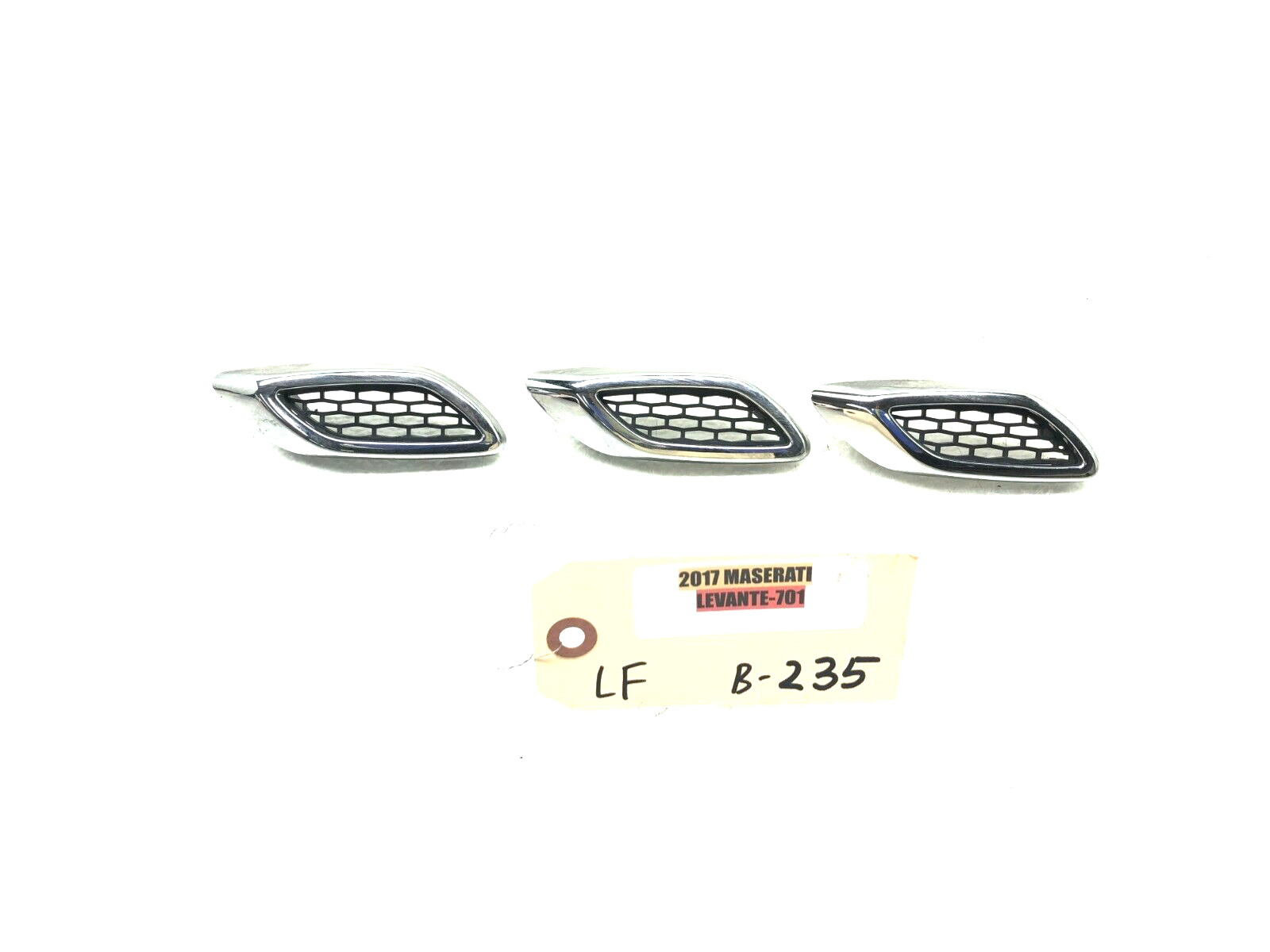 2017-2020 MASERATI LEVANTE LEFT DRIVER FRONT FENDER VENT GRILL TRIM SET X3 OEM