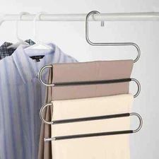 2 Trousers Hangers 5 Layers S Shape Pants Scarf Hanger Holder Closet Space Saver