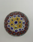 Vintage Murano Art Glass Concentric Millefiori Paperweight Italy
