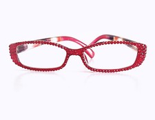 RED CRYSTAL READING GLASSES MULTICOLOR TEMPLE ARM MADE WITH SWAROVSKI NEW  2.50