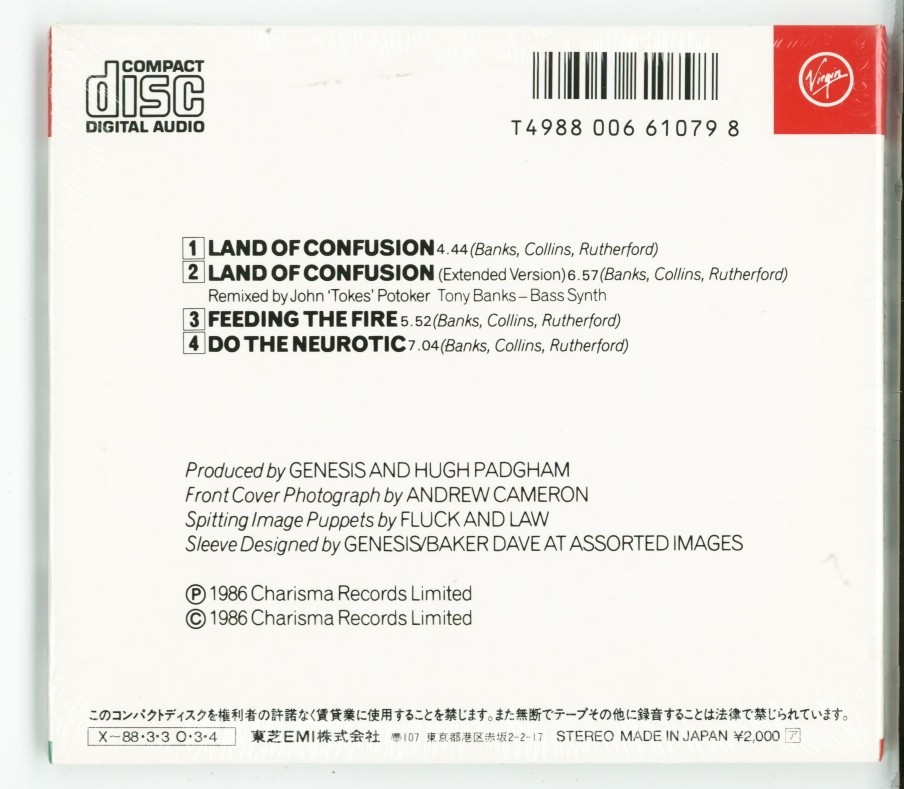 GENESIS Land of confusion CD JAPAN 1987 1ST PRESS SEALED NEW 20VD