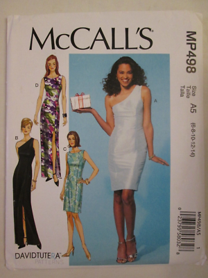 one shoulder dress pattern mccalls Sewing Pattern: McCall's 6240 One Shoulder Party Dress in Two Lengths,  Uncut, Factory Folded, Bust 36-42 (92-107 cm)