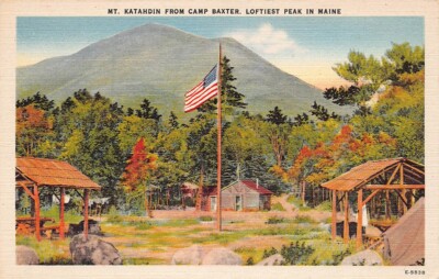 Me Mt Katahdin from Camp Baxter Loftiest Peak in Maine