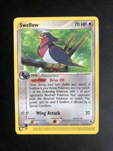 Swellow 46/109 Uncommon Pokemon Card (EX Ruby & Sapphire) LP - Picture 1 of 6