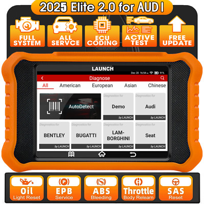 LAUNCH Creader Elite 2.0 OBD2 Diagnosegerät Alle System ABS für Audi VAG Group