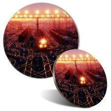 Mouse Mat & Coaster Set - Train Station Tracks Railway  #13058