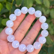 12.5mm stretchable blue chalcedony bracelet