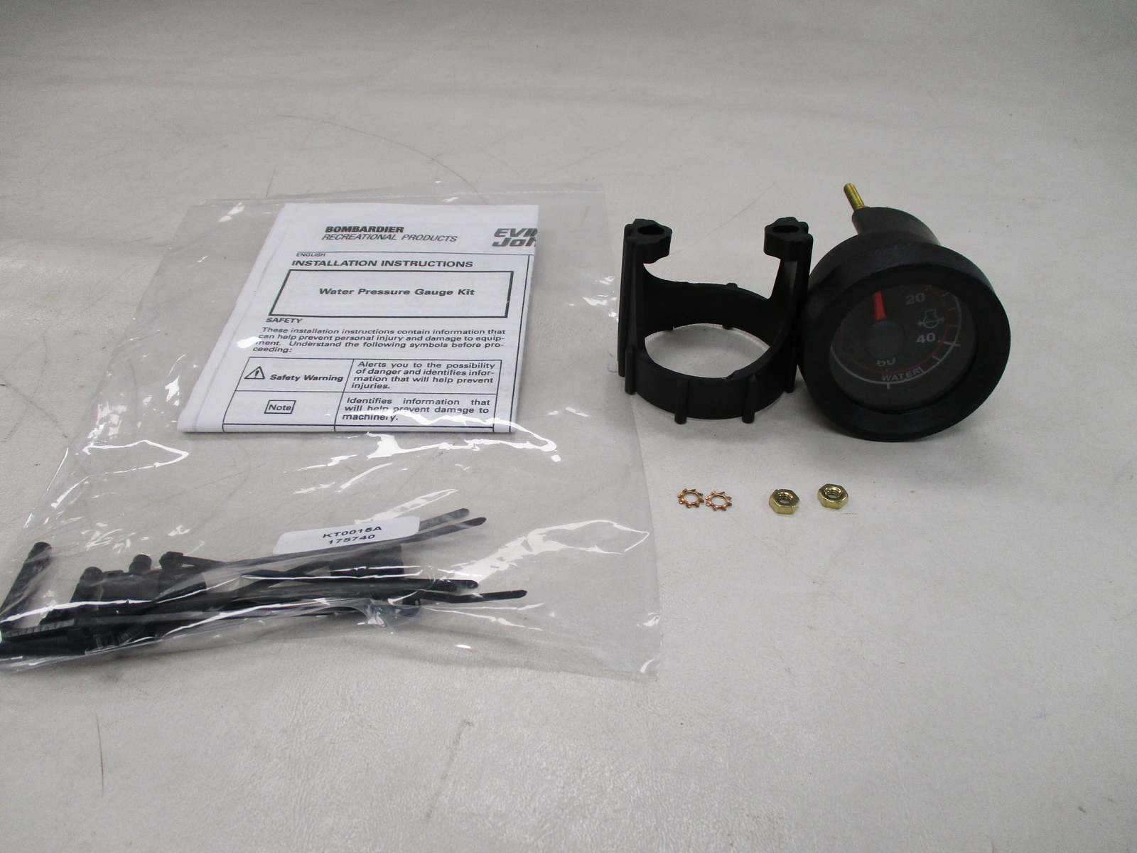 FARIA WATER PRESSURE 0 60 PSI GAUGE KIT BLACK FACE & BEZEL OP1089C