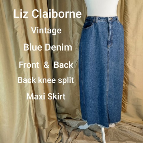 Liz Claiborne Vintage Blue Denim Maxi 