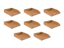 OSCO Bamboo Letter Tray | 8 Pack | A4 | Easily Stackable | Desk File Organiser |