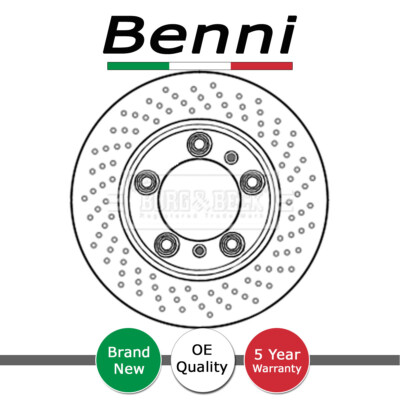 1x Brake Disc Front Right Benni Fits Porsche Boxster Cayman 2.7 98735140201