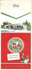 1958 SINCLAIR OIL Road Map OHIO Toledo Cleveland Dayton Columbus Cincinnati
