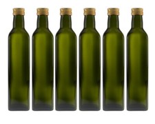 12 x 500 ml leere Glasflaschen Eckig Maraska Likörflaschen 500 ml Grün SILBER 