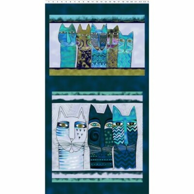 LAUREL BURCH-FELINE FROLIC-Panel  24''X44''